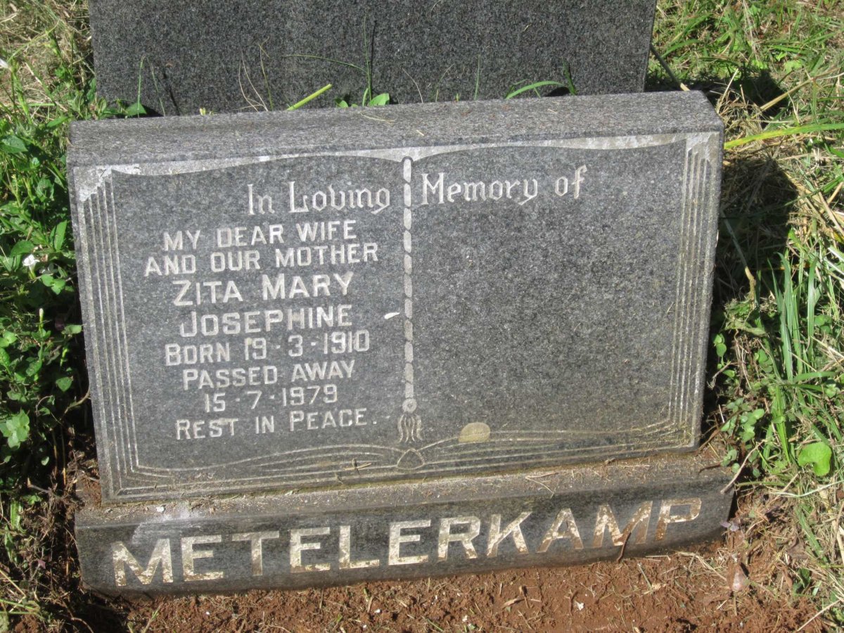 METELERKAMP Zita Mary Josephine 1910-1979
