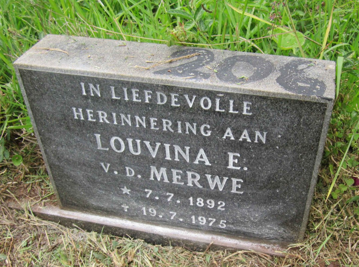 MERWE Louvina E., v.d. 1892-1975