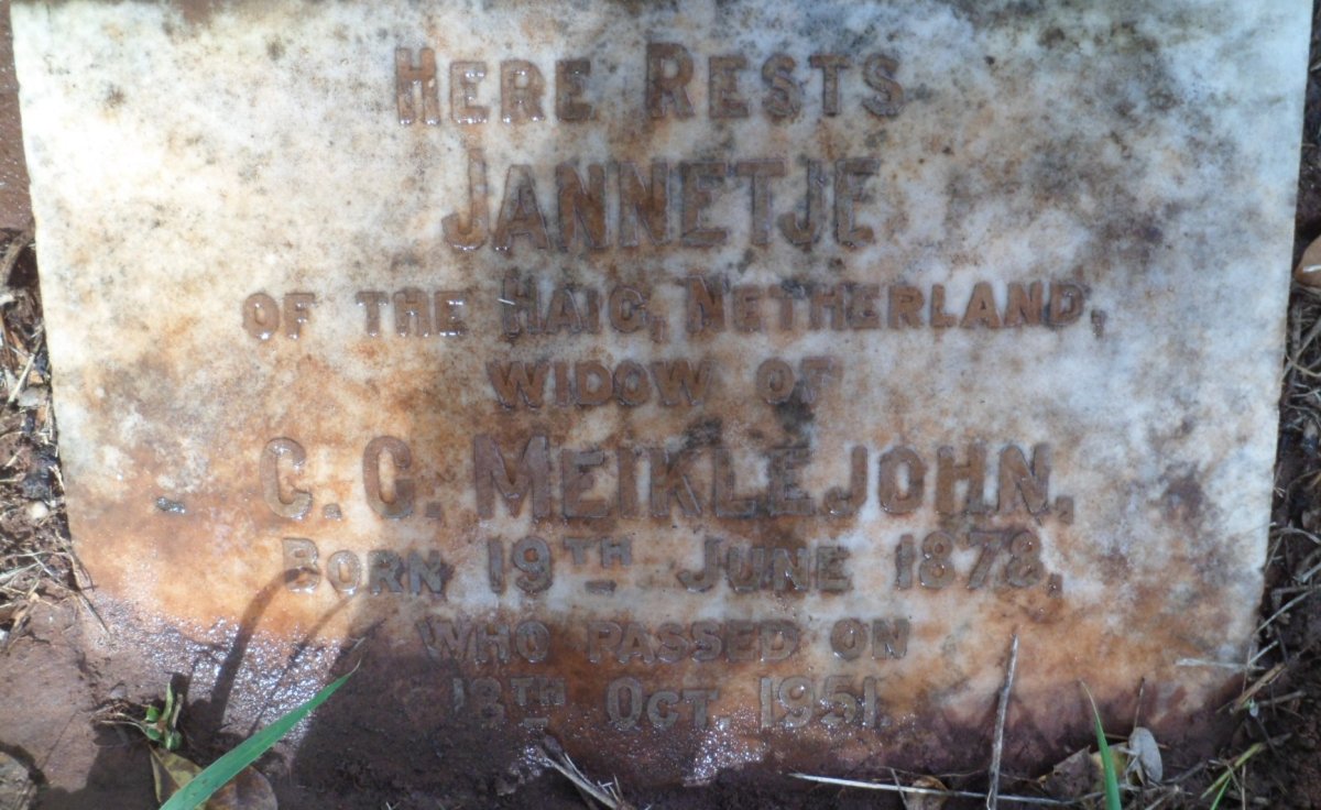 MEIKLEJOHN Jannetje 1878-1951