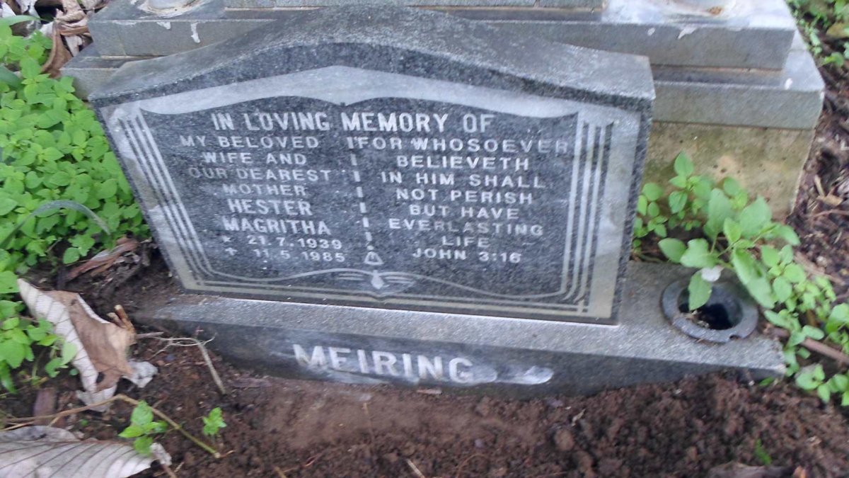 MEIRING Hester Magritha 1939-1985