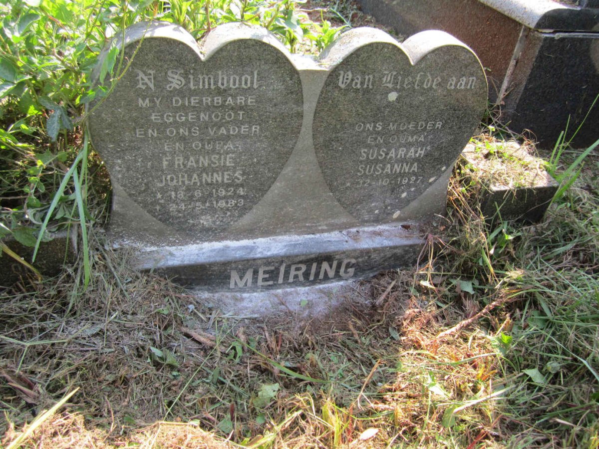 MEIRING Fransie Johannes 1924-1983 &amp; Susarah Susanna 1927-