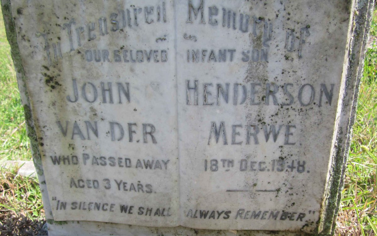 MERWE John Henderson, van der -1948