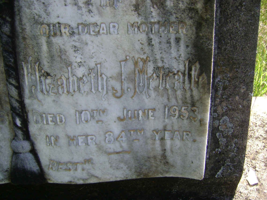 METCALFE Elizabeth J. -1953