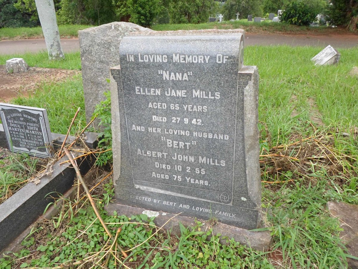 MILLS Albert John -1955 &amp; Ellen Jane -1942