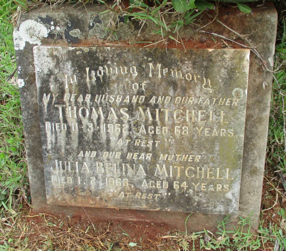 MITCHELL Thomas -1962 &amp; Julia Belina -1968