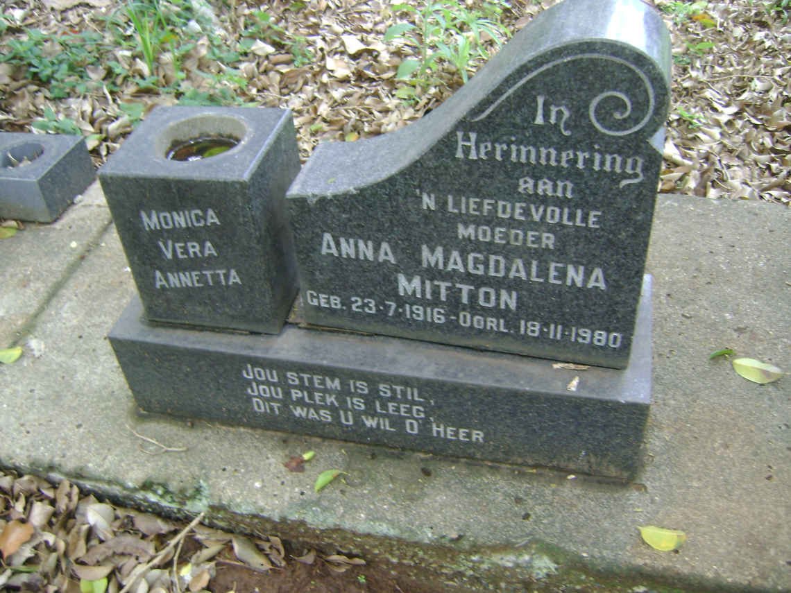 MITTON Anna Magdalena 1916-1980