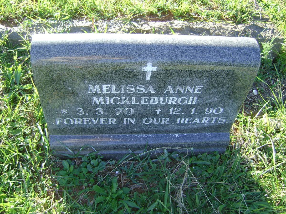 MICKLEBURGH Melissa Ann -1970-1990