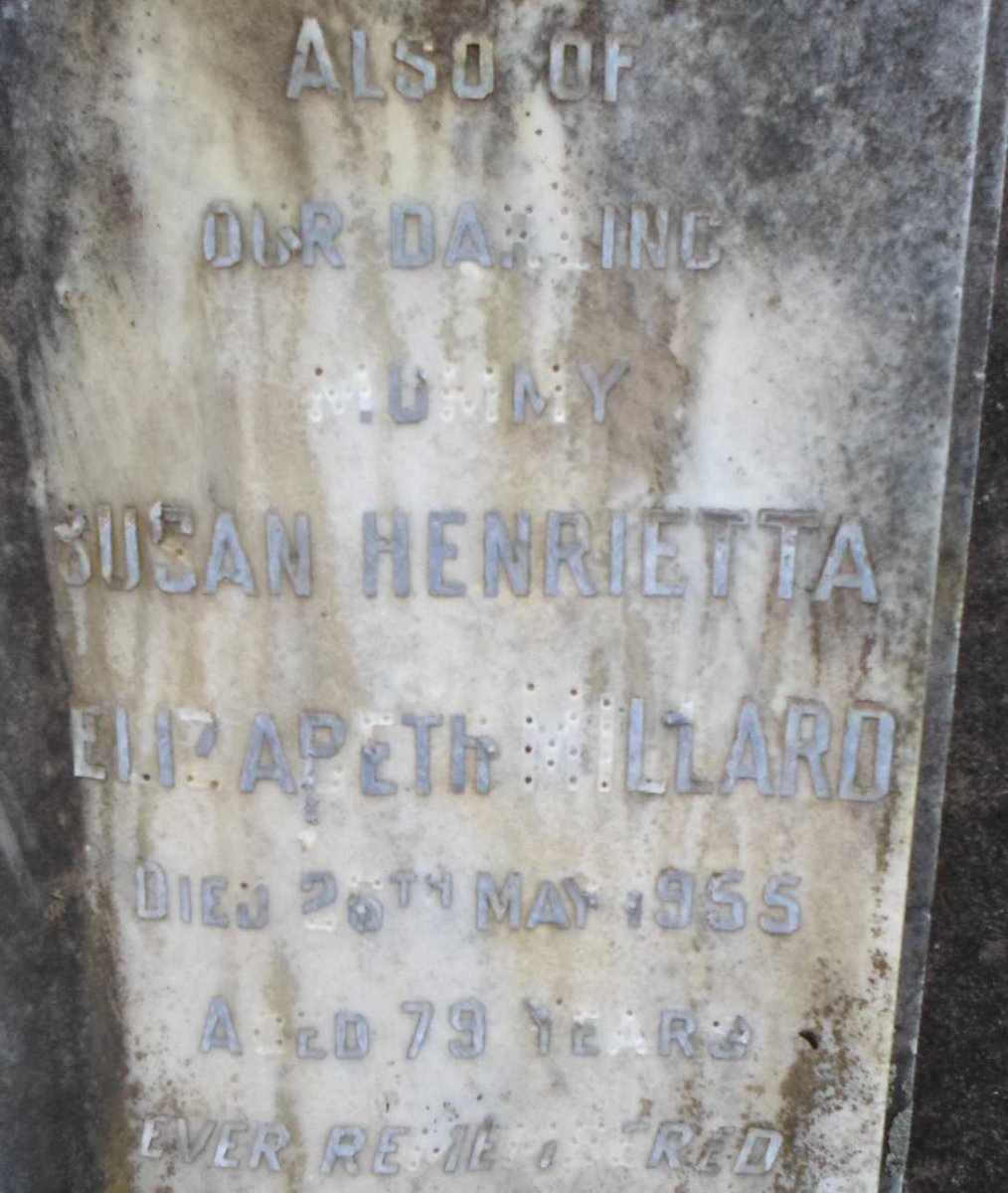 MILLARD Edward Henry -1942 &amp; Susan Henrietta Elizabeth -1955