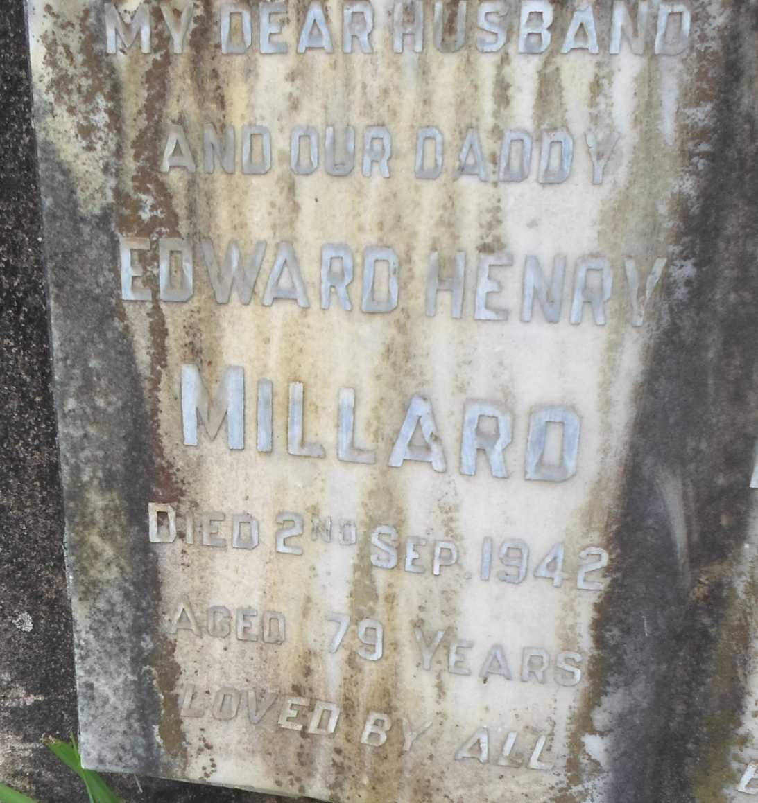 MILLARD Edward Henry -1942 &amp; Susan Henrietta Elizabeth -1955