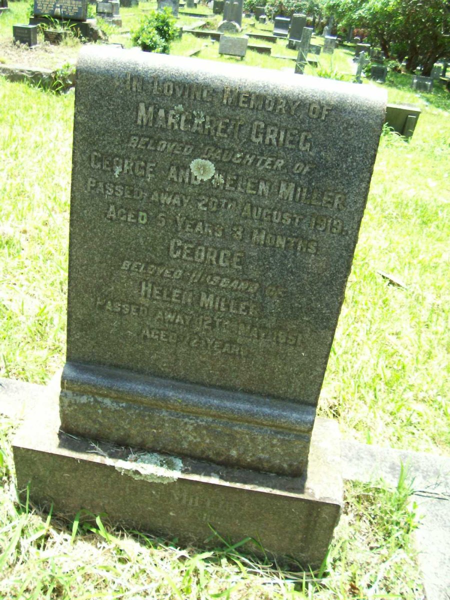 MILLER Lex -2004 :: MILLER Margaret Greig -1919 :: MILLER George -1951