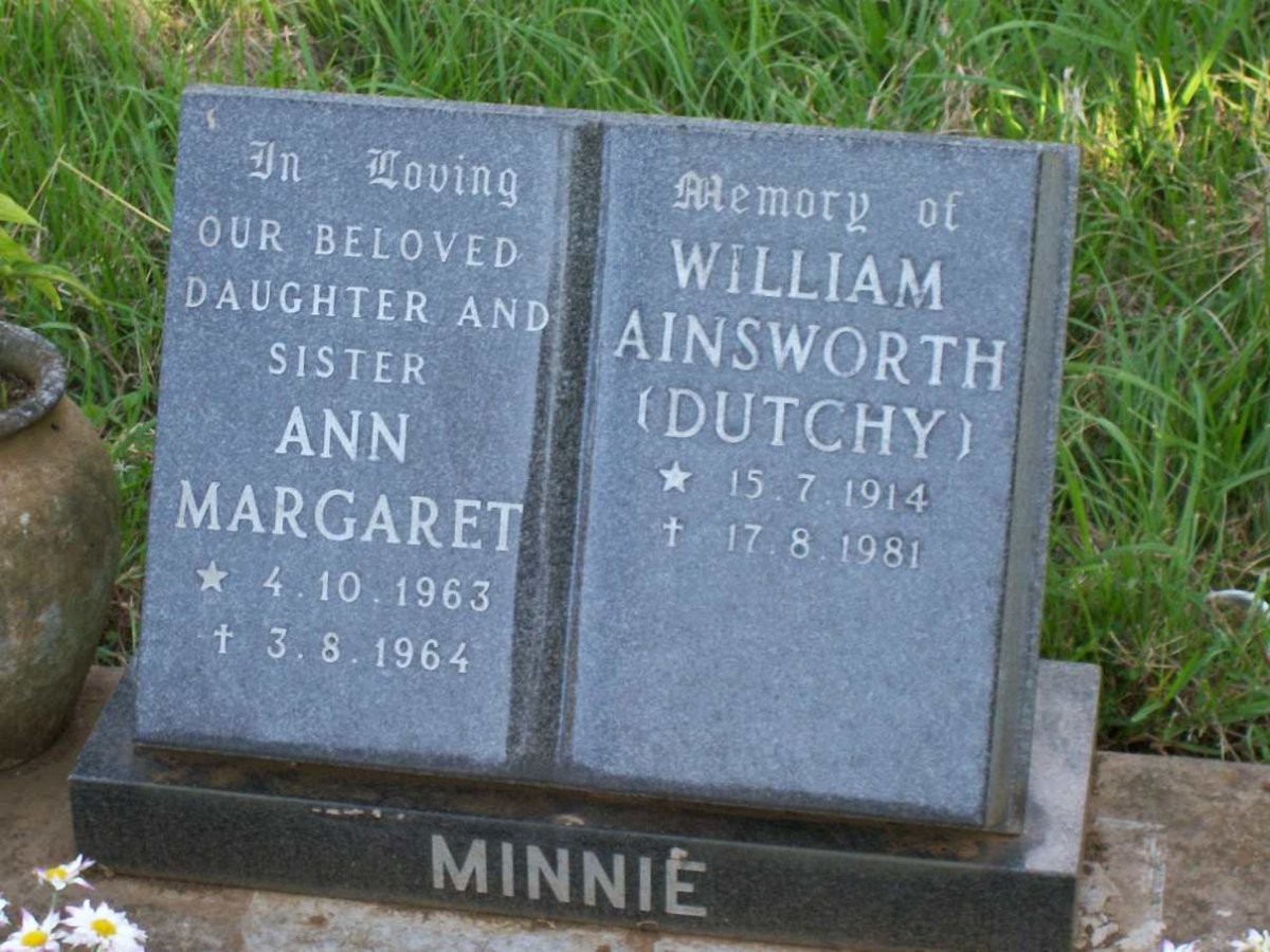 MINNIE William Ainsworth 1914-1981 :: MINNIE Ann Margaret 1963-1964 :: MINNIE Lara Beth 1997-1997