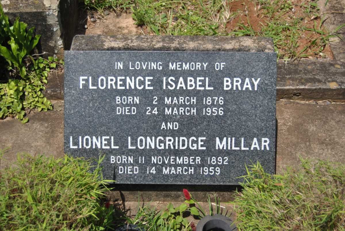 MILLAR Lionel Longridge 1892-1959 :: BRAY Florence Isabel 1876-1956