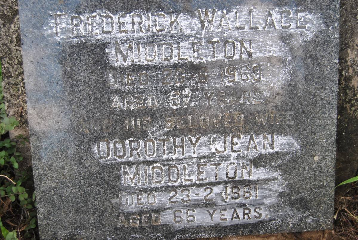 MIDDLETON Frederick Wallace 1960 &amp; Dorothy Jean -1961