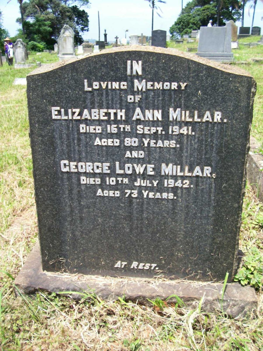 MILLAR George Lowe -1942 &amp; Elizabeth Ann -1941