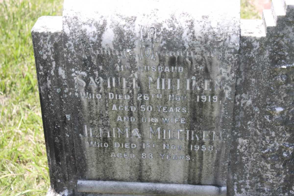 MILLIKEN Samuel -1919 &amp; Jemima -1958