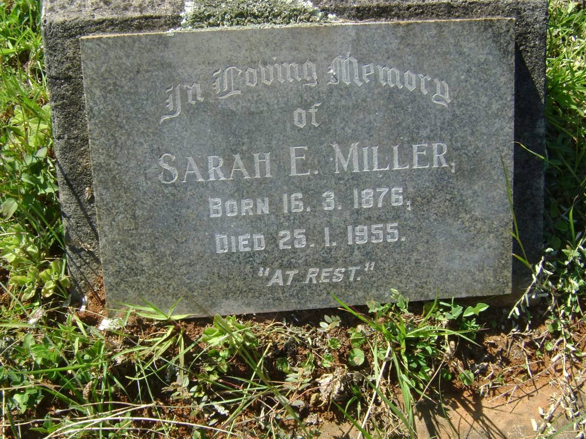 MILLER Sarah E. 1876-1955