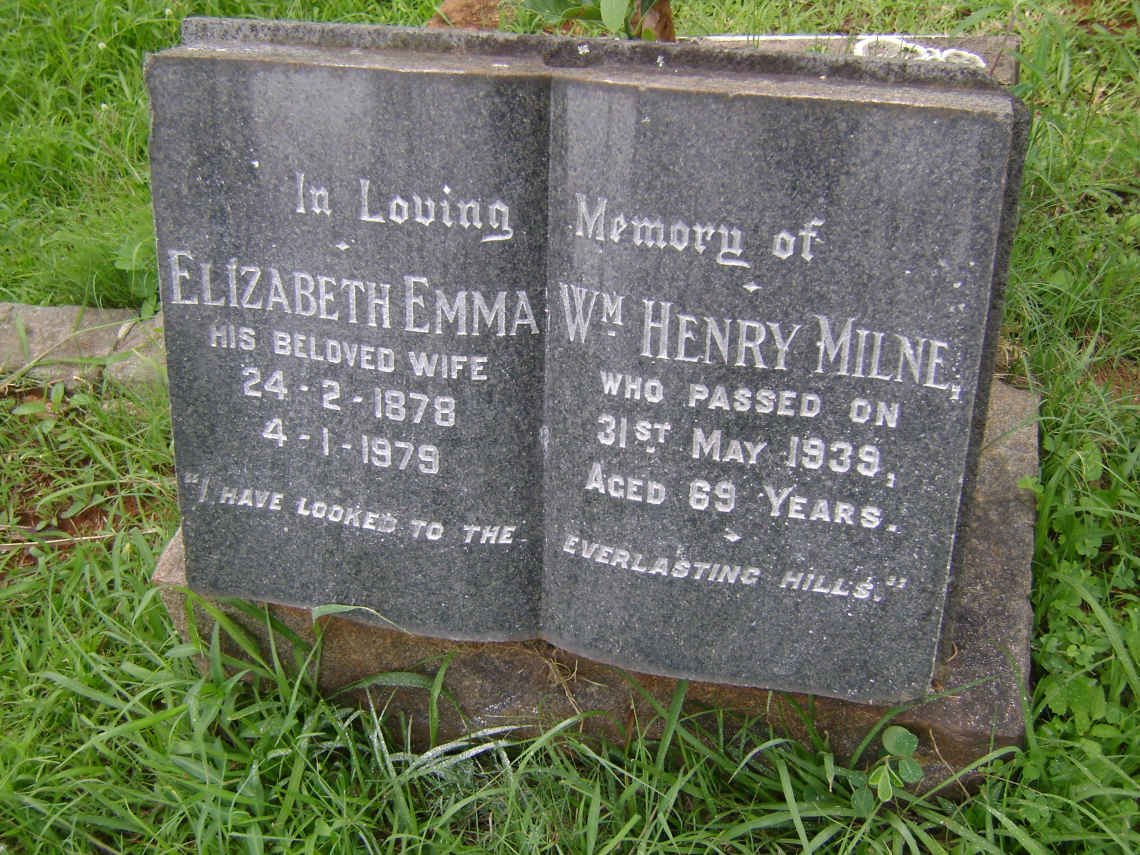 MILNE Wm. Henry -1939 &amp; Elizabeth Emma 1878-1979