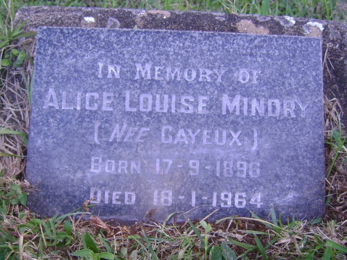MINDRY Alice Louise nee GAYEUX 1896-1964