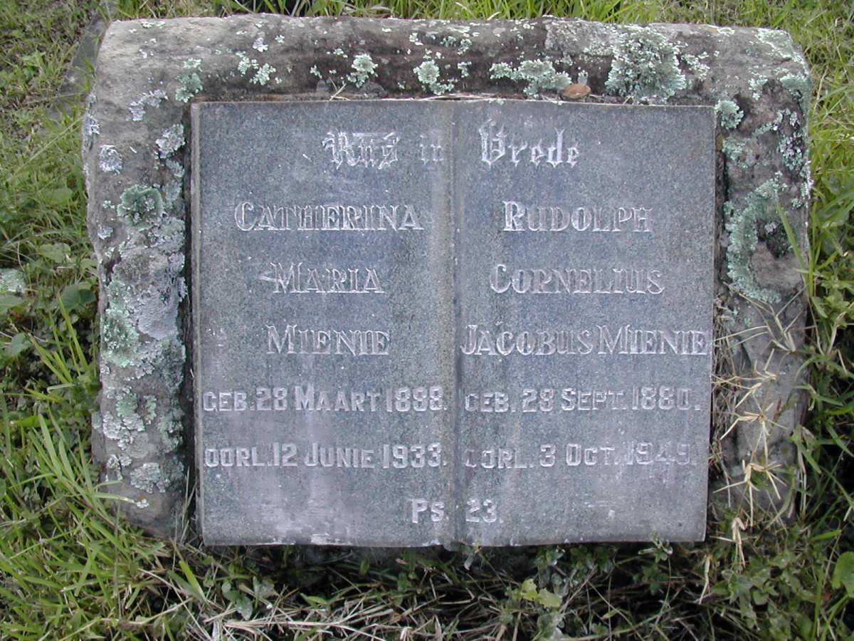 MIENIE Rudolph Cornelius Jacobus 1880-1949 &amp; Catherina Maria 1888-1933