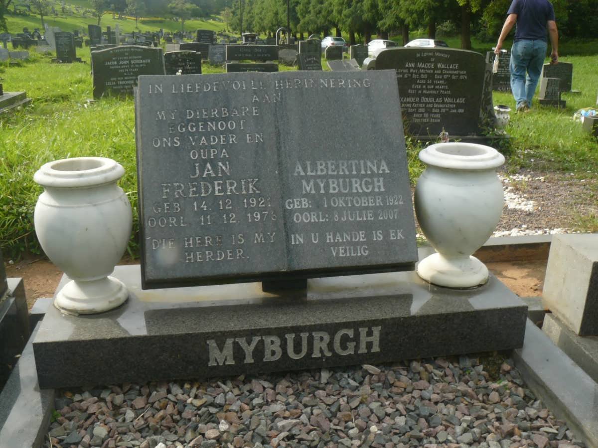 MYBURGH Jan Frederik 1921-1976 &amp; Albertina 1922-2007