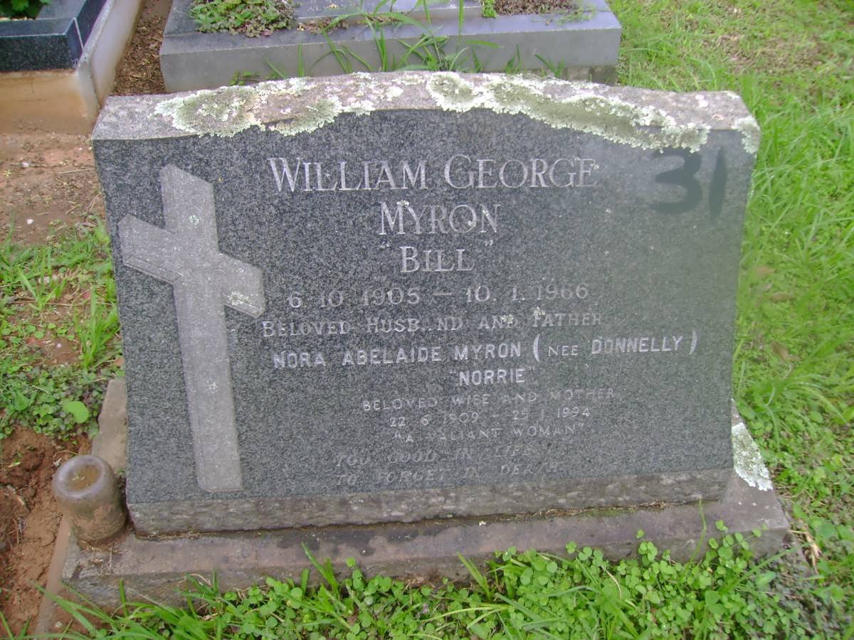 MYRON William George 1905-1966 &amp; Nora Adelaide DONNELLY 1909-1994