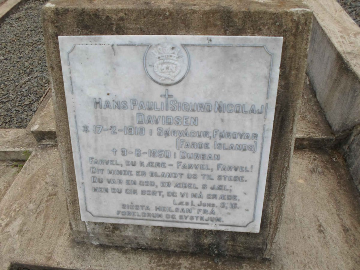 DAVIDSEN Hans Pauli Sigurd Nicolaj 1919-1950