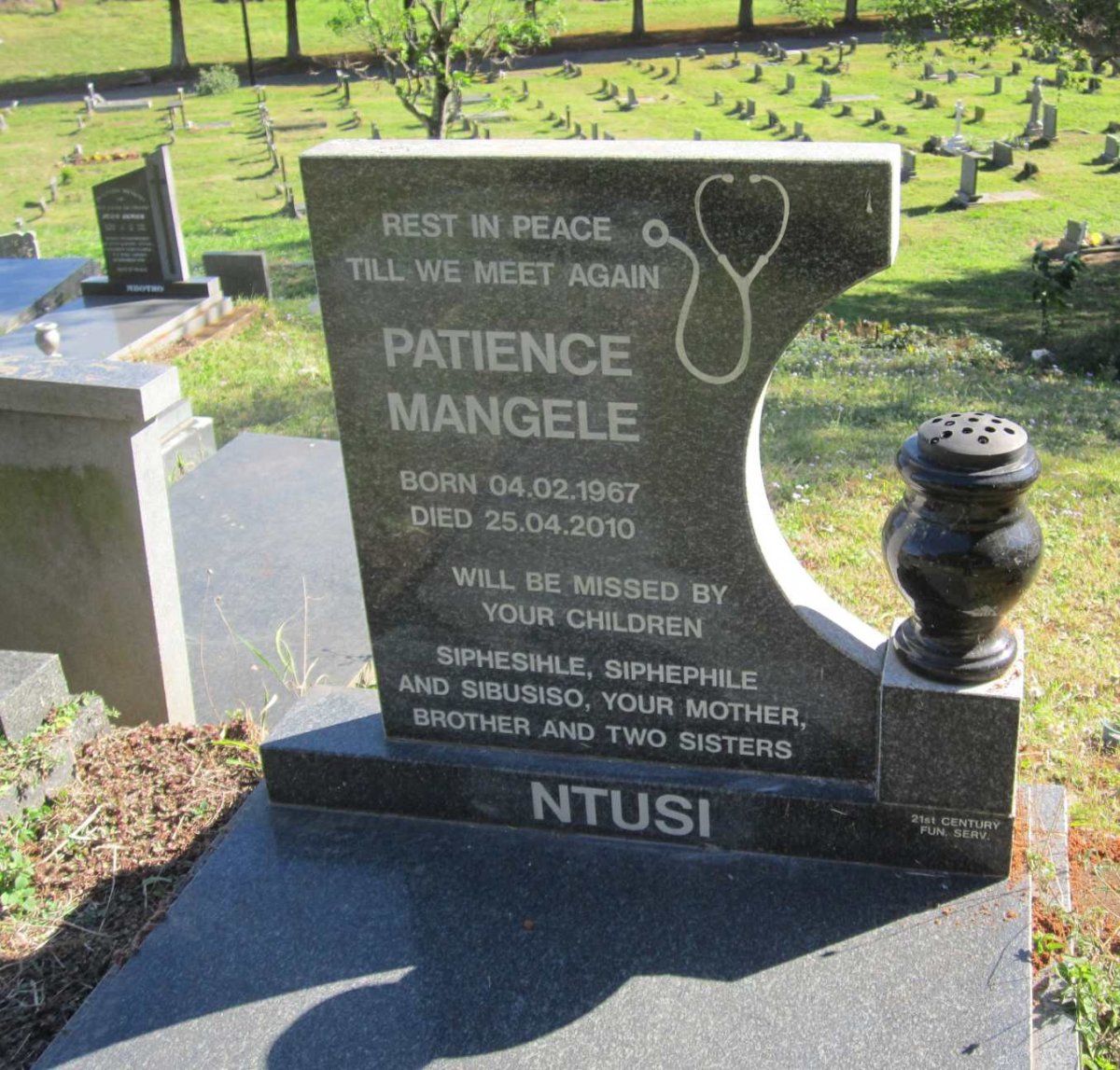 NTUSI Patience Mangele 1967-2010