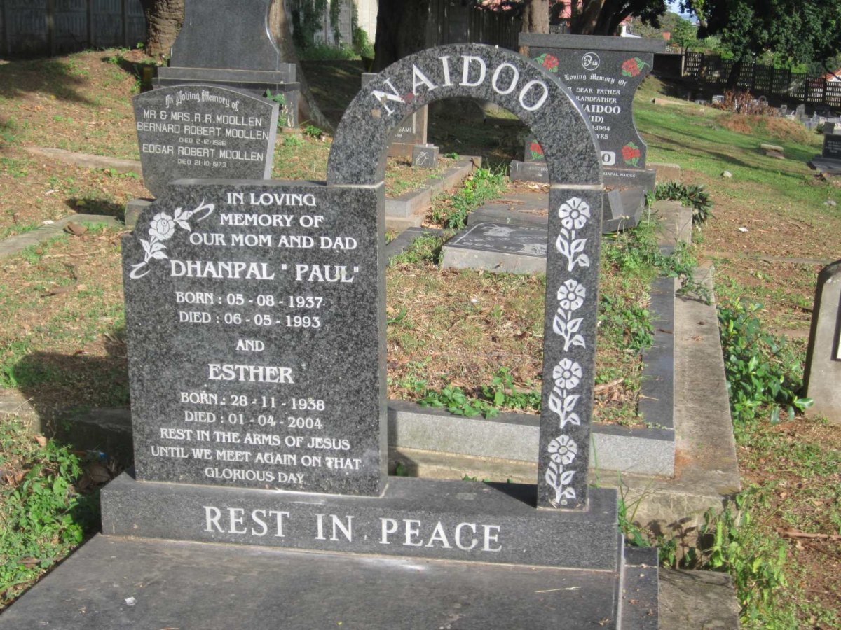 NAIDOO Dhanpal 1937-1993 &amp; Esther 1938-2004