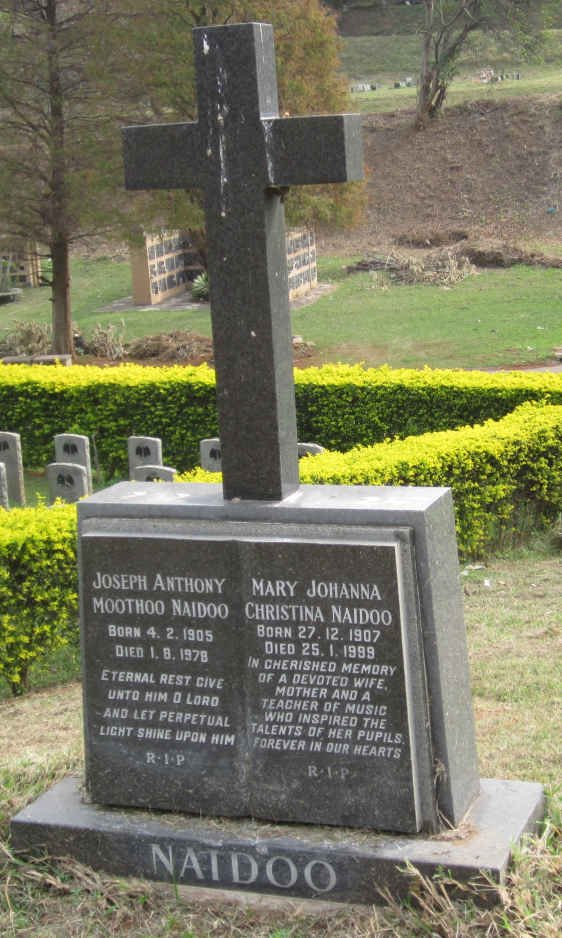 NAIDOO Joseph Anthony Moothoo 1905-1978 &amp; Mary Johanna Christina 1907-1999
