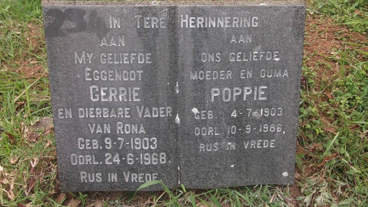 NAUDE Gerrie 1903-1968 &amp; Poppie 1903-1986