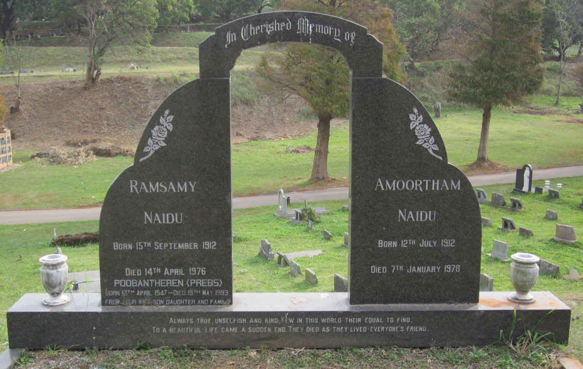 NAIDU Ramsamy 1912-1976 &amp; Amoortham 1912-1978 ::  NAIDU Poobantheren 1942-1993