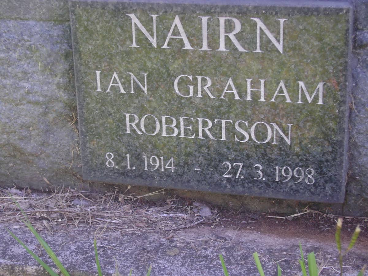 NAIRN Alexander Robertson -1950 &amp; Doris Maud -1977 :: WILLIAMS Dreen A -1975 :: NAIRN Ian Graham Robertson 1914-1998