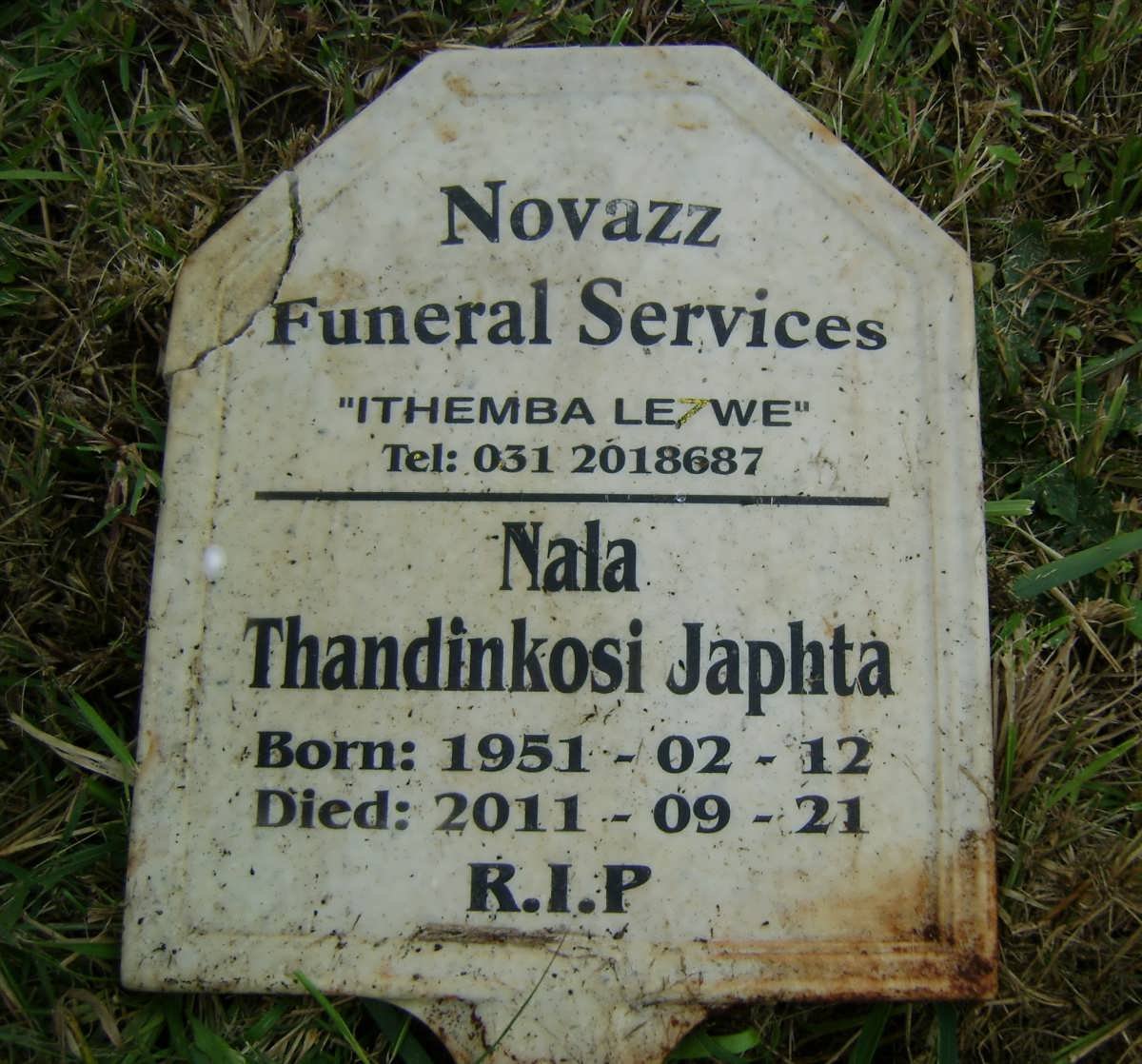 NALA Thandinkosi Japhta 1951-2011
