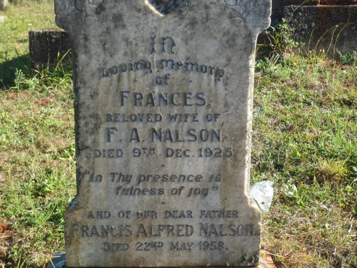 NALSON Francis Alfred -1958 &amp; Frances -1925