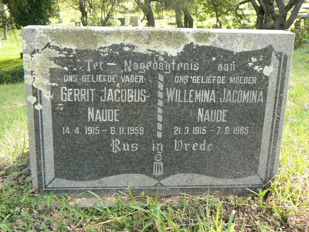 NAUDE Gerrit Jacobus 1915-1959 &amp; Willemina Jacomina 1915-1985