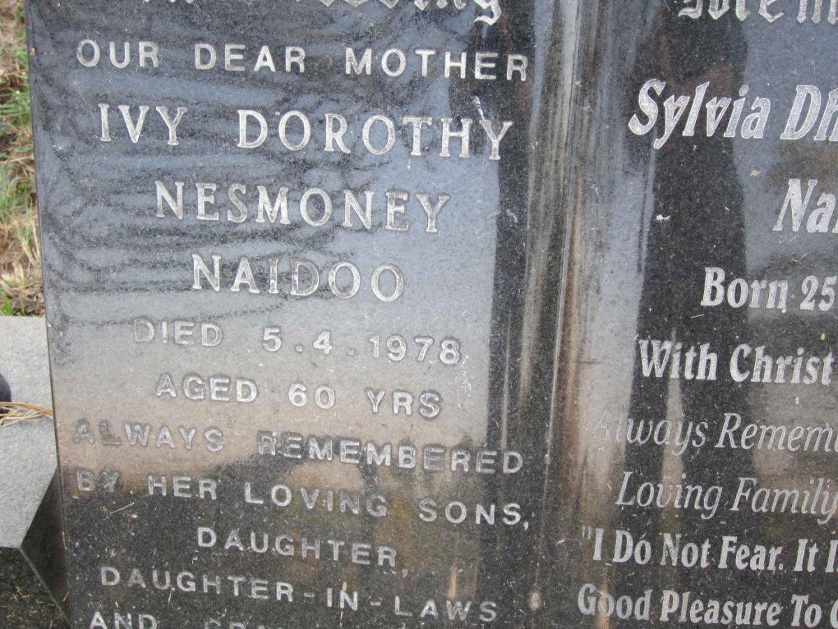 NAIDOO Ivy Dorothy Nesmoney -1978