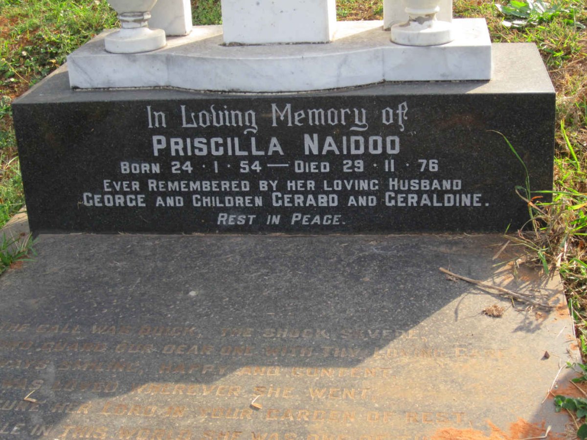 NAIDOO Priscilla 1954-1976