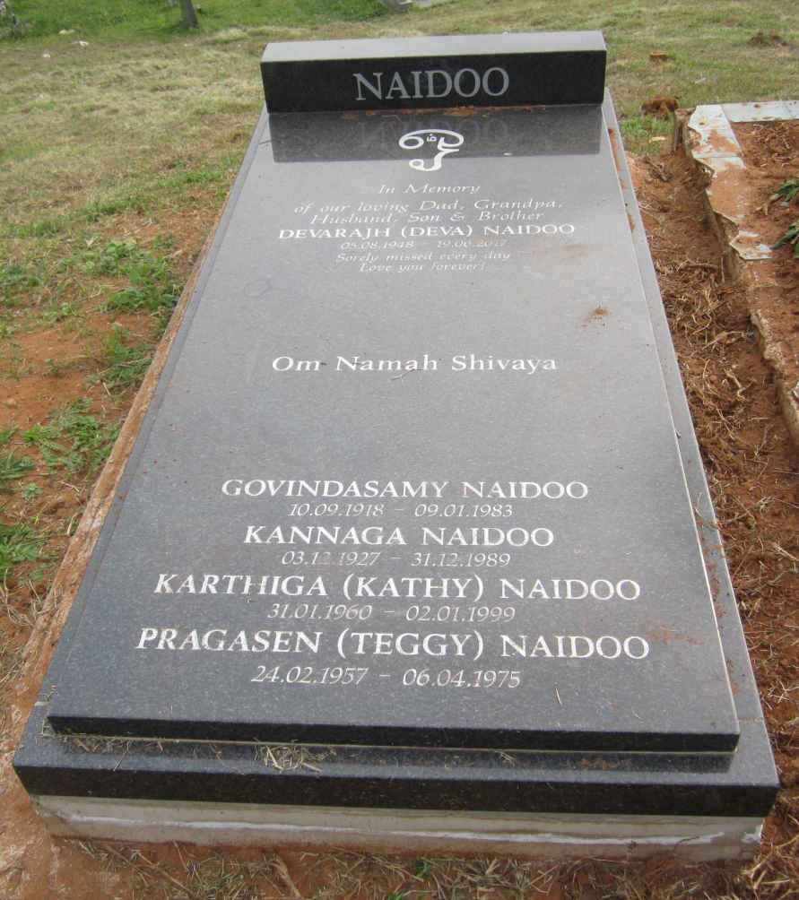NAIDOO Devarajh 1948-2017 :: NAIDOO Govindasamy 1918-1983 :: NAIDOO Kannaga 1927-1989