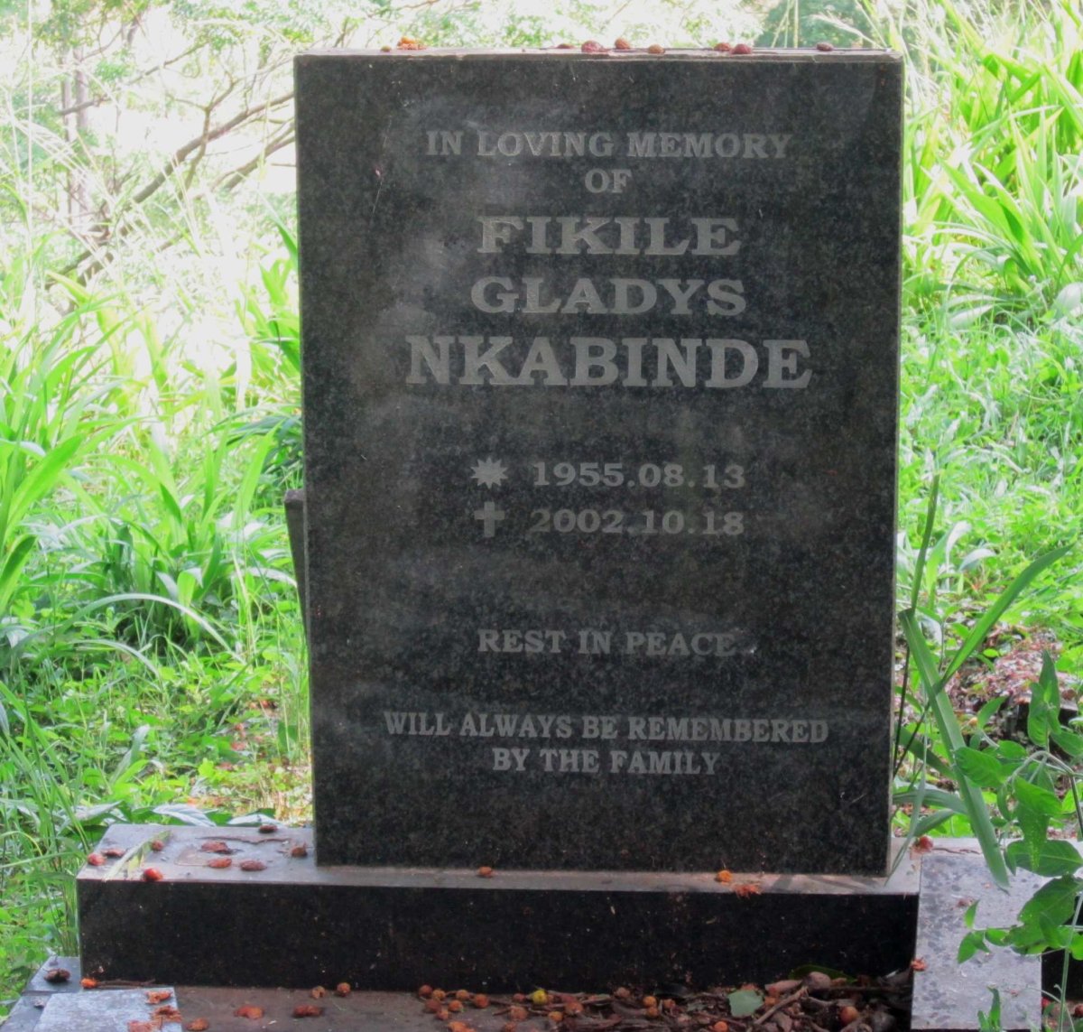 NKABINDE Fikile Gladys 1955-2002