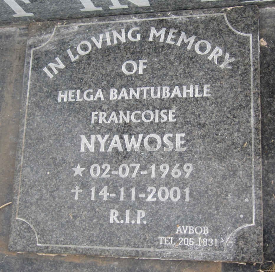 NYAWOSE Teyi Helga 1969-2001 :: NYAWOSE Helga Bantubahle Francoise 1969-2001