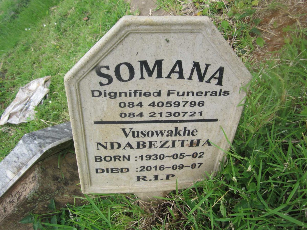 NDABENZITHA Vusowakhe 1930-2016