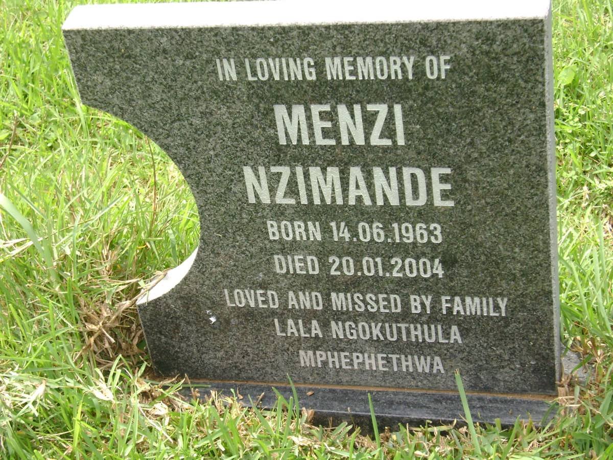 NZIMANDE Menzi 1963-2004
