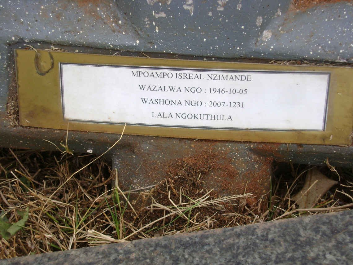 NZIMANDE Mpoampo Isreal 1946-2007