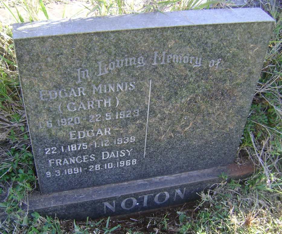 NOTON Edgar 1875-1939 &amp; Frances Daisy 1891-1968 :: NOTON Edgar Minnis 1920-1923