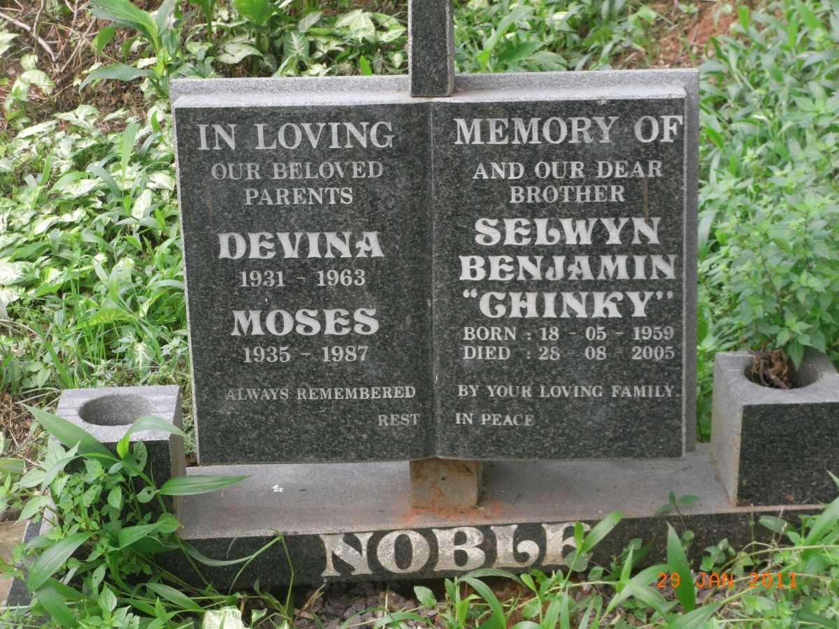 NOBLE Moses 1935-1987 &amp; Devina 1931-1963 :: NOBLE Selwyn Benjamin 1959-2005