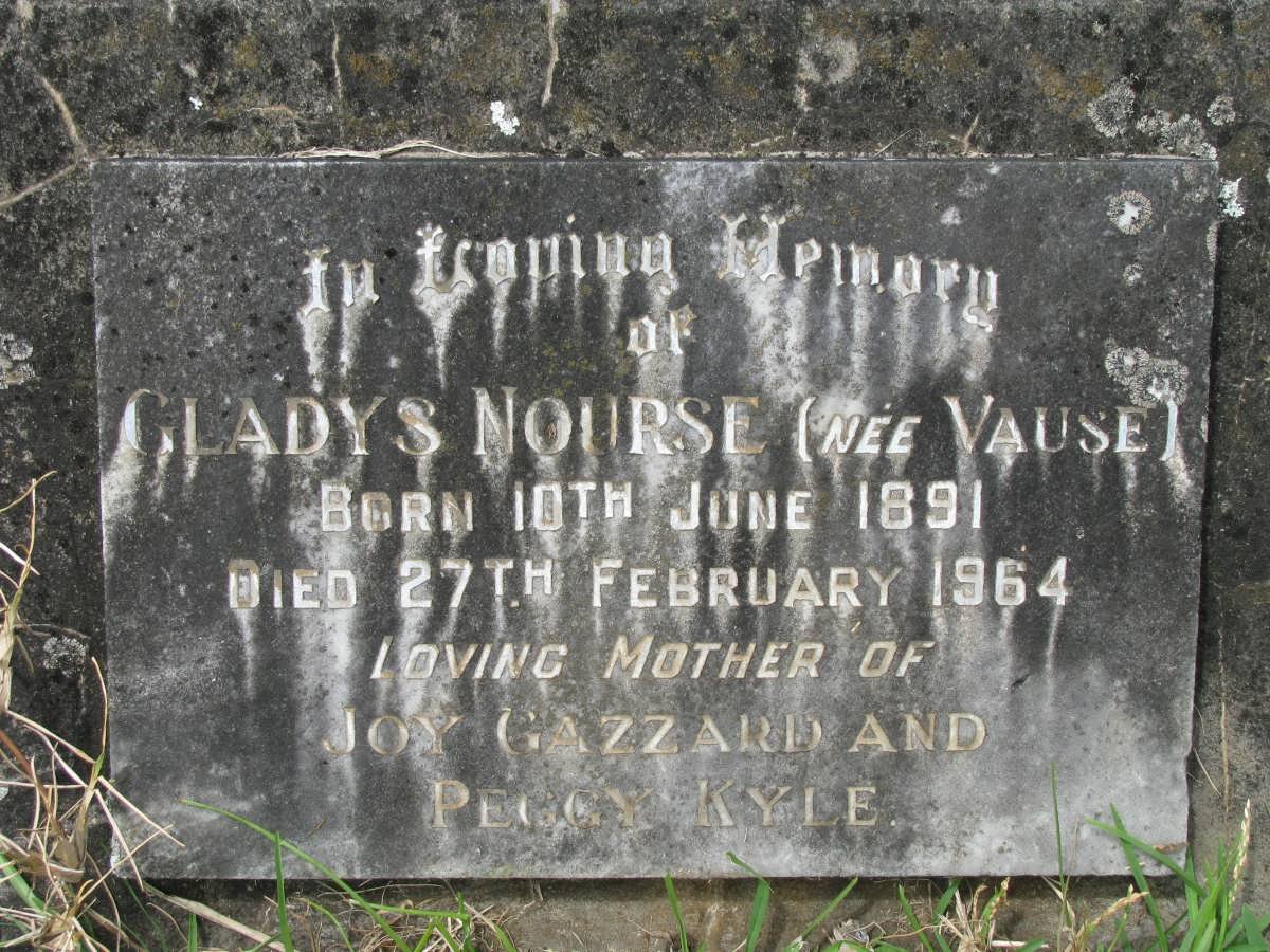 NOURSE Gladys nee VAUSE 1891-1964
