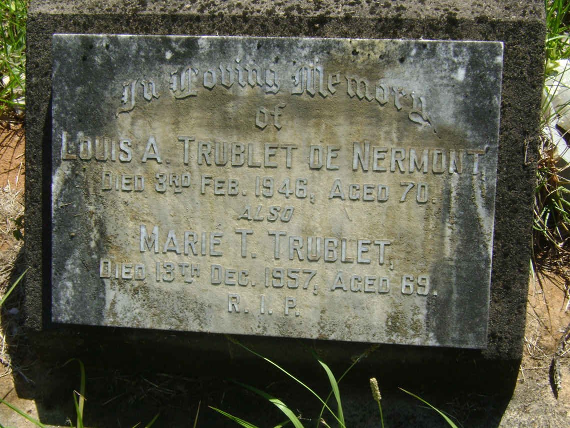 NERMONT Louis A. TRUBLET, de -1946 :: TRUBLET Marie T. -1957