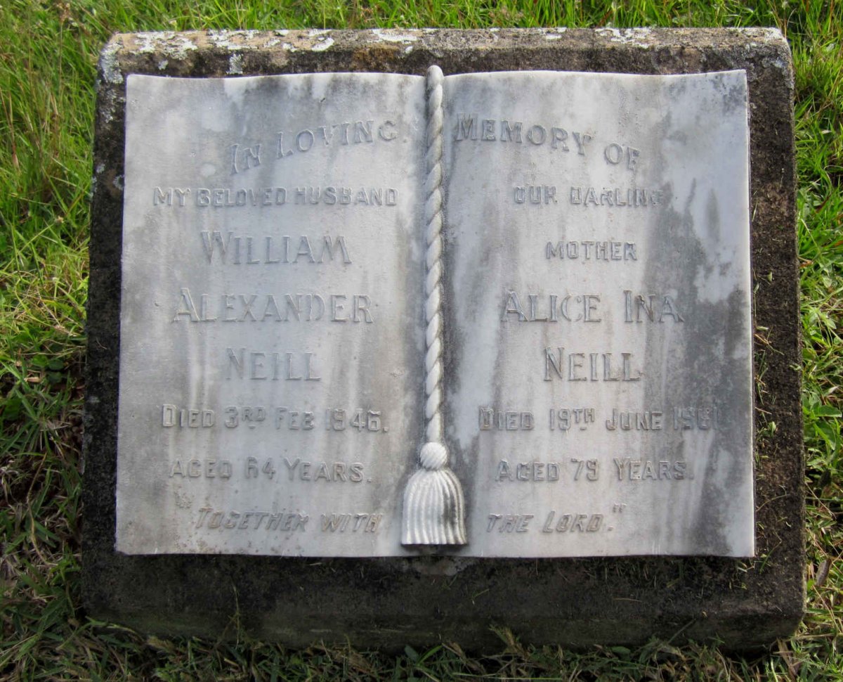 NEILL William Alexander -1946 &amp; Alice Ina -1961