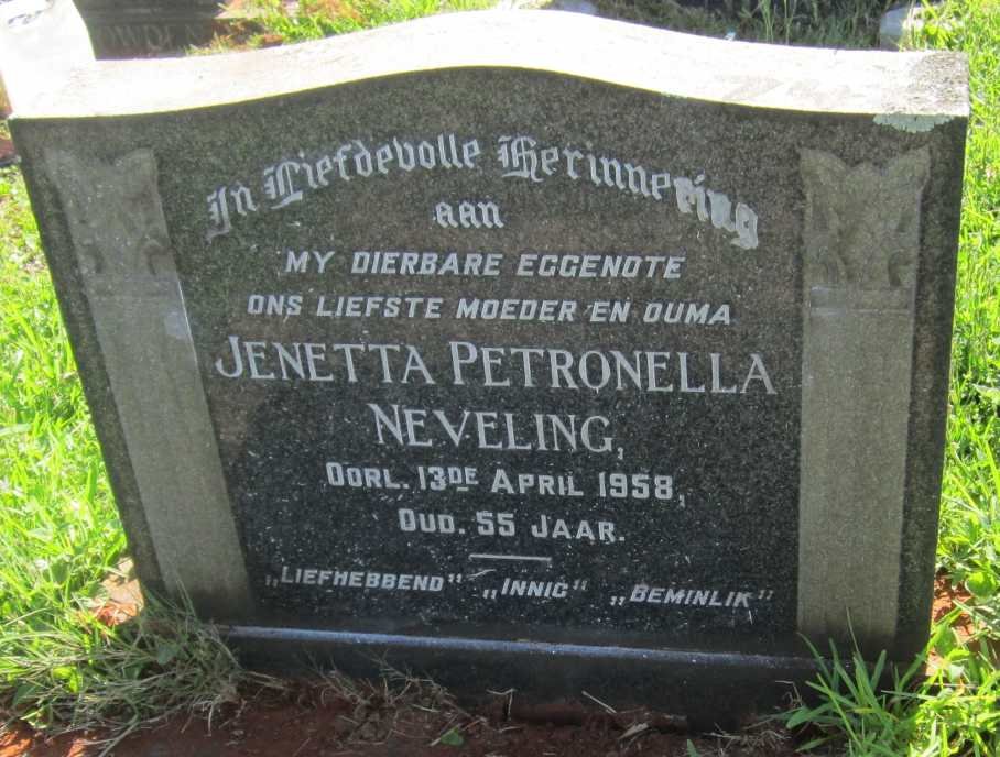 NEVELING Jenetta Petronella -1958