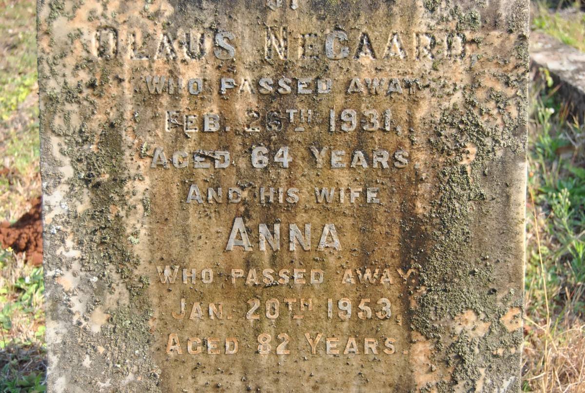 NEGAARD Olaus -1931 &amp; Anna -1953